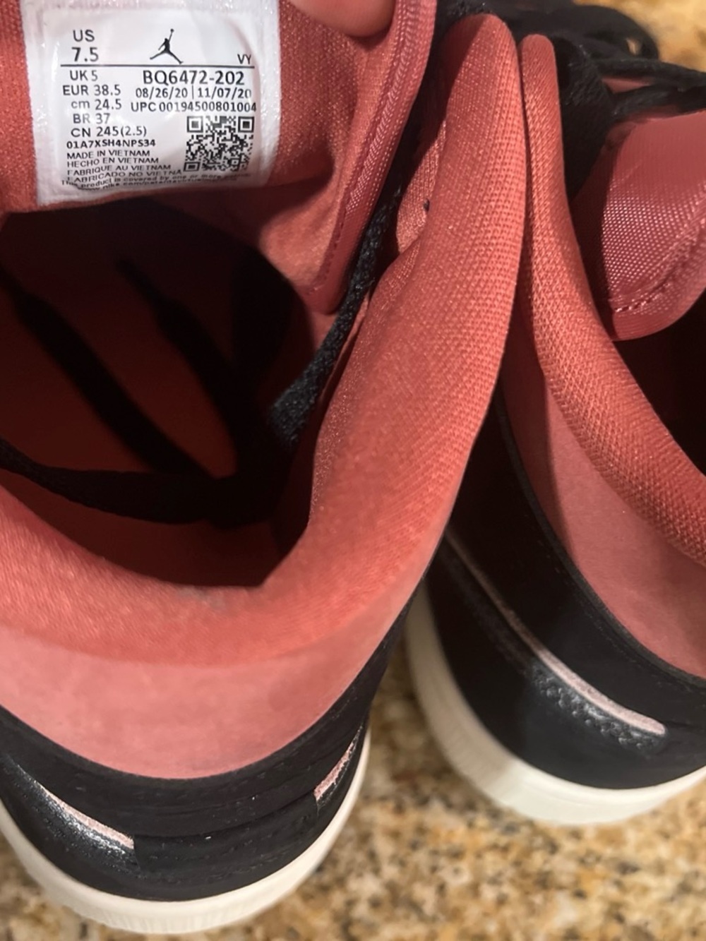 Jordan High-Top Sneakers in Black and Rose - Picture 5 of 9